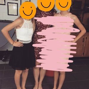 2 piece black & white dress